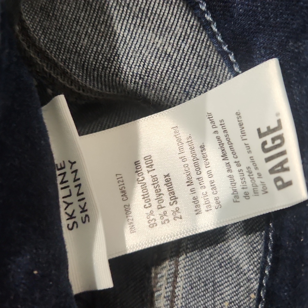 PAIGE SKYLINE SKINNY Women's Dark Blue Skinny Jeans 🩵 - Picture 11 of 11
